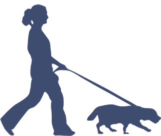 cartoon-person and dog