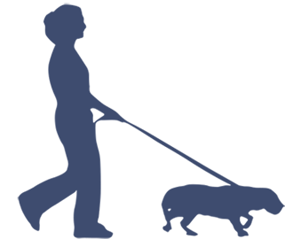 cartoon-person and dog