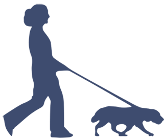 cartoon-person and dog