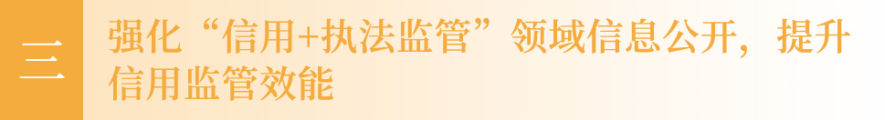 三、强化“信用+执法监管”领域信息公开，提升信用监管效能