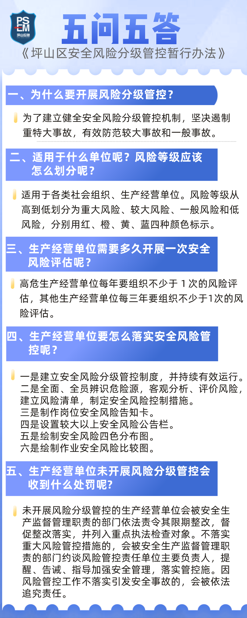 5问5答！快速了解《坪山区安全风险分级管控暂行办法》