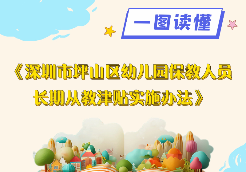 一图读懂 | 《深圳市坪山区幼儿园保教人员长期从教津贴实施办法》