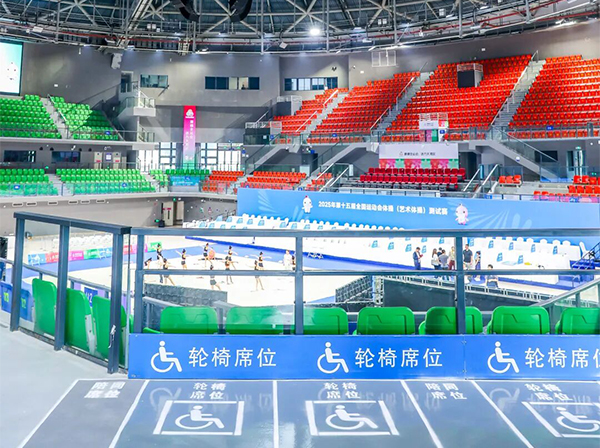 A glance at the interior of Pingshan Sports Center Gymnasium.