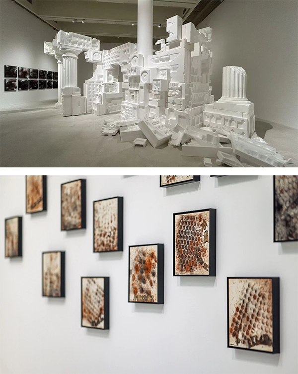 Artworks created by Wang Huangsheng are on display. Artworks created by Wang Huangsheng are on display.