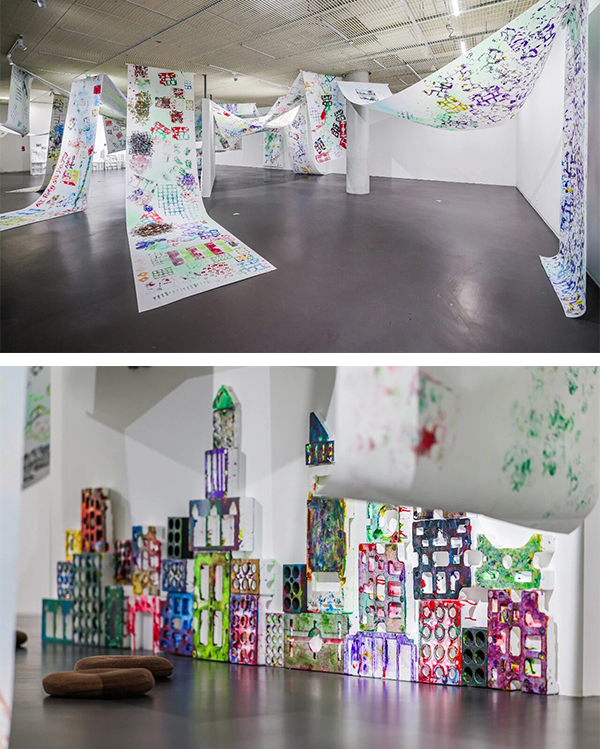 Artworks created by Wang Huangsheng are on display. Artworks created by Wang Huangsheng are on display.